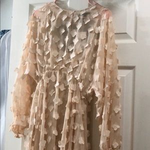 Long sleeve blush pink dress